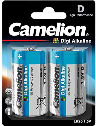 Camelion LR 20 D Mono Digi-Batteria alcalina (confezione da 2)