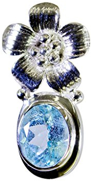 RIYO Edelsteine Frauen topas tribal Silber schmuck antik Silber anhänger blau n½