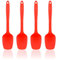 Kochblume Flexlöffel S 4er Set | Premium-Silikon | Hitzebeständig | Spülmaschinenfest | Farbe: rot