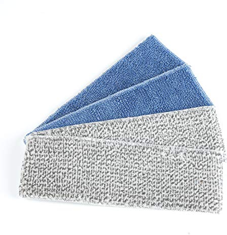 CLEANmaxx - Set di 4 panni di ricambio per lavapavimenti con funzione di vibrazione, colore bianco, 4 panni in microfibra [bianco per batteria 40 minuti]