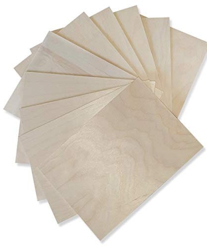 WoodLab - 6 mm - 10 x Birch Plywood Panels | 6 mm (±0.5 mm) 42 x 29.7 A3 (10)