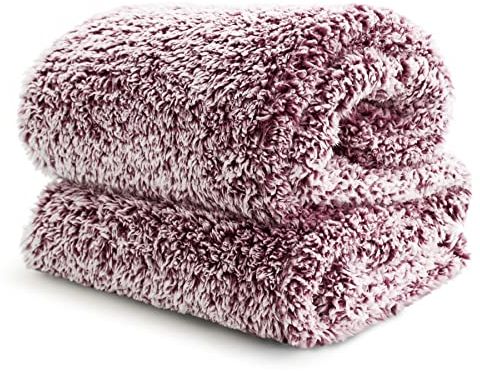 BEDSURE Decke Sofa Kuscheldecke Flauschig Rot - Warm Sherpa Sofaüberwurf Winter Decke, Dicke Couchdecke, 150x200 cm XL Flauschige Wohndecke für Couch