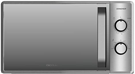 Cecotec Microonde Grandheat 3060 Mirror 20 da Litri, 700 W, 6 livelli, rivestimento iTech Anto-Dirt e tecnologia 3DWave, modalità di scongelamento, timer, porta argento e effetto specchio