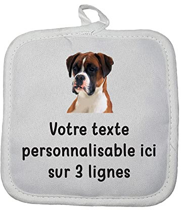 Manique Gant de Cuisine Pictogramme Boxer avec Texte Personnalisable