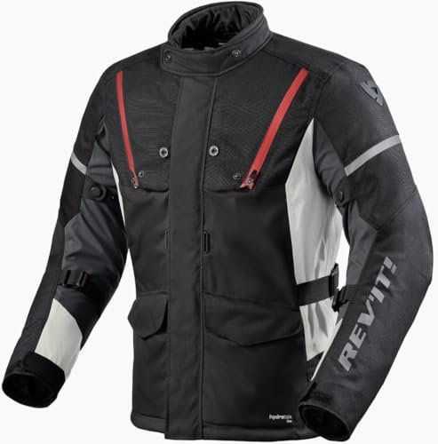 REV'IT! Revit Horizon 3 H2O Giacca tessile moto, nero/rosso, M