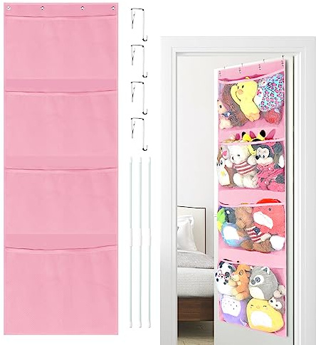 VISATOR Kuscheltier Aufbewahrung Stofftier Tür Organizer Hängend Spielzeug | Hängeorganizer Hängeaufbewahrung Stofftiernetzoder Oder Hängematte Organizer zum Aufhängen für Kinderzimmer Schlafzimmer