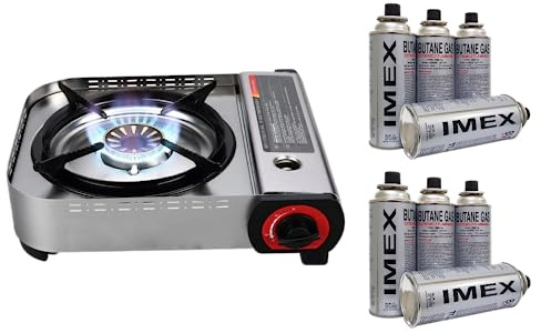 Imex Bärbar utomhusgasspis/campingspis 4,1 kW med 8 gaspatroner
