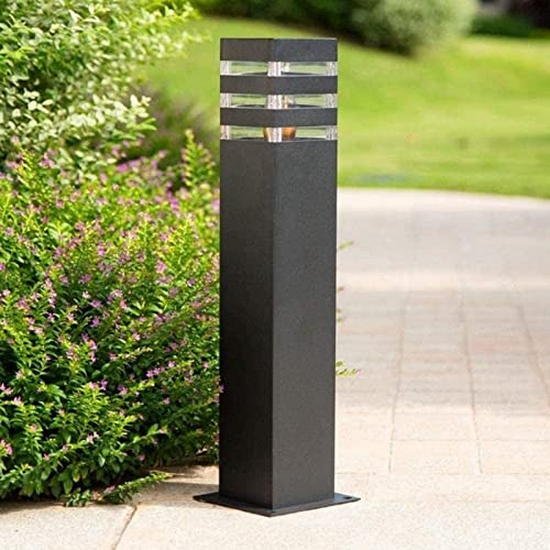 Luz de poste de jardín Impermeable al aire libre Poste de bolardo Luz Lámpara de columna retro industrial estadounidense Iluminación de paisaje Lámpara de pilar de aluminio Decoración (Color: Negro)