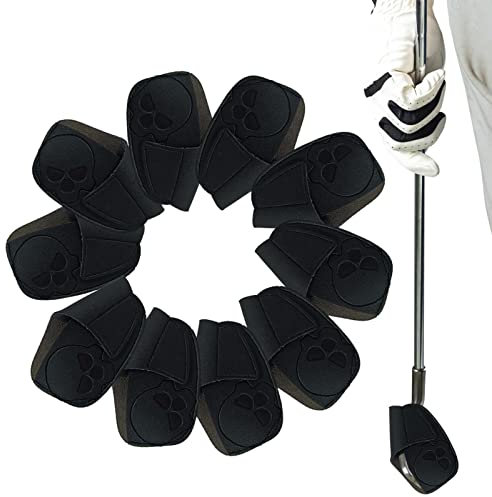 PW TOOLS Golf-Eisenabdeckungen-Set,10 Stück Golfschläger-Eisenschläger-Kopfbedeckungen - Wedge Iron Protective Headcover, Golfschlägerkopfabdeckungen für Eisen/Driver/Fairwayholz/Hybrid