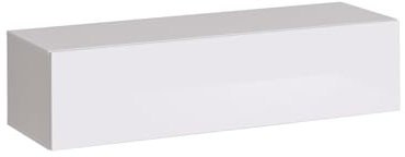 PRICE FACTORY just for you Meuble TV Suspendu 120 cm – Blanc – Collection Switch – Finitions Brillantes – Design Moderne
