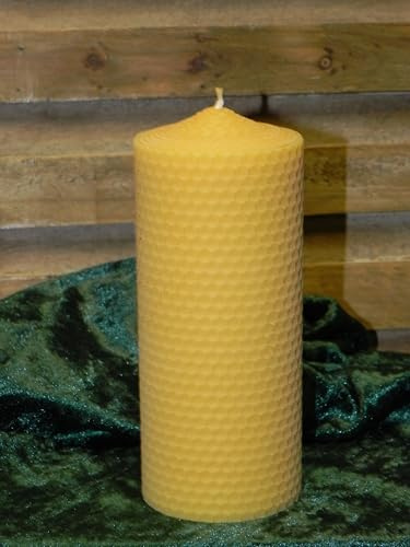 2 Bienenwachskerzen 15cm h. 6,2cm D. gedreht aus Wachsplatten 15/3 Imker Bienenwachs Kerze candle beewax