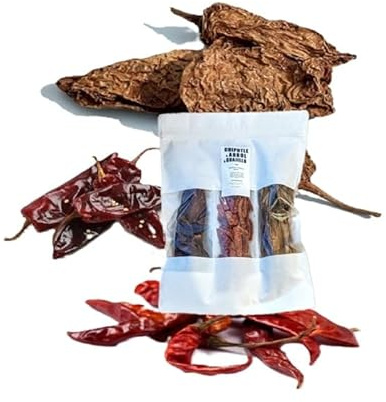 Tripack Chili Chipotle, Arbol y Guajillo de Chili de México, 100 g