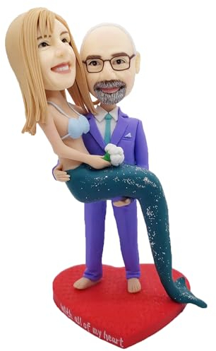 mydedor Custom Bobblehead, personalisierte, vollständig maßgeschneiderte Figur Wackelkopf, zwei Personen Figuren, maßgeschneiderte Portrait-Skulptur für Liebe, Freunde, Paare