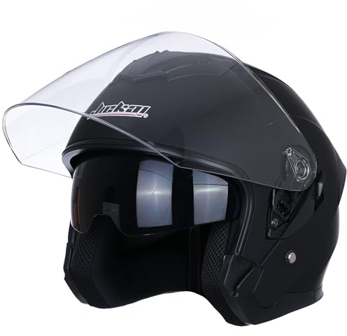 Halbhelme Gesicht Motorrad Helm ECE 22.06 genehmigt halbe Casco Fit Männer Frauen ATV Moped Roller (Matt Schwarz, L)