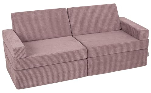 KiddyMoon Kindersofa Aufklappen Aus Schaumstoff Spielsofa Für Kinder Schlafsofa Kindersessel Kinder Couch Kinder Sofa Für Kinderzimmer Kindercouch Faltmatratze Matratzen, Violett