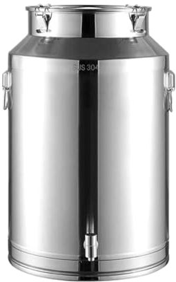 Pot A Lait Bidon à Lait Bidon À Lait En Acier Inoxydable Seau À Vin Bidon De Transport De Lait Robuste Avec Robinet À Couvercle Scellé Seau De Transport De Lait(20l)