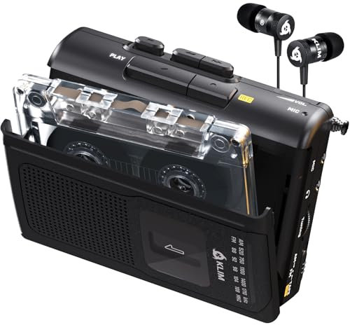 KLIM K8 Lettore Cassette Audio - Registratore Cassette - NUOVO Lettore di Cassette - Radio Cassette Player AM/FM - Microfono e Altoparlante Integrati - Jack per Cuffie e Cuffie
