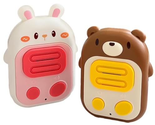 Zunishaone Children's Walkie Talkies, Long Range Rabbit And Bear Shape Walkie Talkies Battery Operated Kids - Robots Wireless Mute Walkies Talkies For Indoor And Outdoor Games
