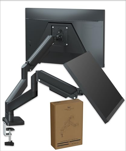 neatzon Dual Monitor Halterung 13–32 Zoll – Doppel Monitorarm bis 10 kg pro Arm, Höhenverstellbare Bildschirmhalterung Schreibtisch mit Gasfeder, VESA 75x75 / 100x100, Kabelmanagement NZ-ARM-04