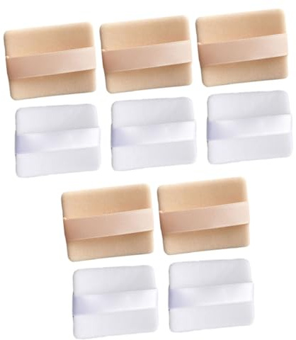 IWOWHERO 10 Stück Puderquasten Rechteckig 65x45x4,5mm Mit Band Synthetic Makeup Schwämme Für Losen Puder Körperpuder Professionelles Salon Und Reisewerkzeug