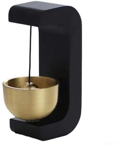 Carillon magnétique de porte fabriqué à la main avec anneau en cuivre pur – Système d'entrée magnétique décoratif pour réfrigérateur, maison, jardin, décoration extérieure (D)
