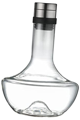 BESTYASH Glasdekanter 1000ml Handliche Weinkaraffe aus Glas mit Gebogener Form Einfach zu Greifen und Schnell zu Dekantieren für Rotwein und Festliche Anlässe