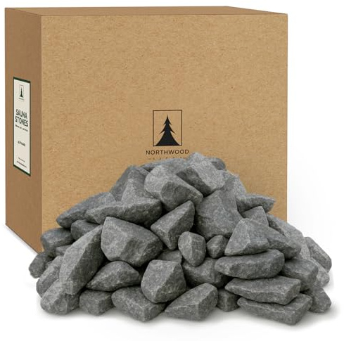 Northwood Sauna - Saunasteine - Authentische Diabase Sauna Heizfelsen - 2-4 Zoll (5-10cm), 20.4 kg (20kg)
