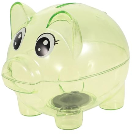 TOYANDONA Hucha Infantil Cerdito Transparente De Plástico Caja De Monedas Grande para Niño Niña Banco De Ahorro Decorativo Duradero y Funcional Diseño Original para Niñas y Niño