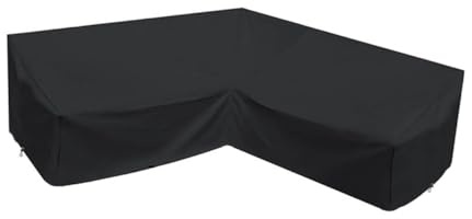ANDRESLAD Housse De Canapé D'angle De l Imperméable En Tissu Oxford 210d Pour Mobilier De Patio Sectionnel Extérieur 215x215x87 Cm Protection Coupe-vent Pour Jardin Et Terrasse