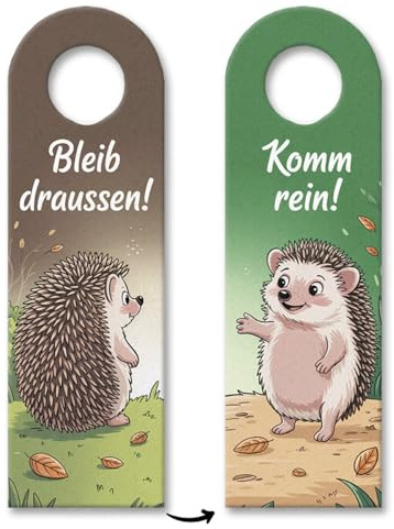Bleib draußen Komm rein Igel Türhänger Witziges Türschild mit Spruch für humorvolle Dekoration