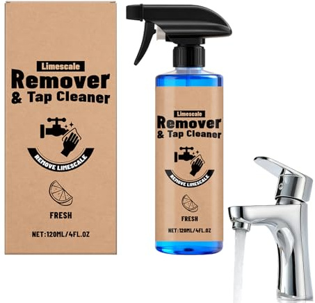 Detergente per Rubinetti, Spray Anticalcare da 120ml per Acqua Dura, Spray Pulitore Multiuso Per Tutte Le Superfici, Per Casa Bagno WC Doccia Rubinetto Piastrelle
