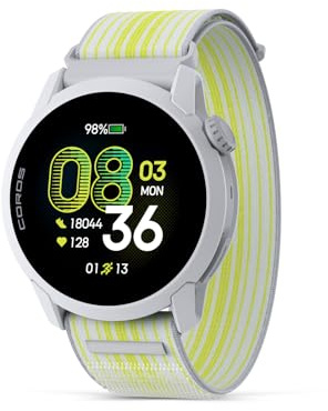 COROS Pace 4 Reloj GPS Deportivo Ultraligero, Pantalla Táctil AMOLED 1.2, 19 días de Uso Diario, Control por Voz, Herramientas Avanzadas de Entrenamiento, Monitor de Ritmo Cardíaco (Blanco, Nailon)