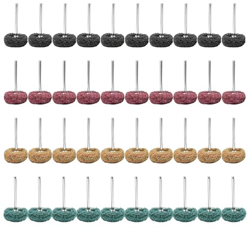 40 stycken slipande buffinghjul, slipmedel polerskivor, fläktslipmaskiner för borrmaskin, kornstorlekar 80/150/240/300, mångsidiga poleringstillbehör för metall, smycken med mera