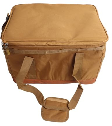 Aumotop Hopfällbar Multifunktionscampingförvaringsväska med Stor Kapacitet för Utomhuscamping, Resor och Picknick - Slitstark Khaki 45L Campingväska