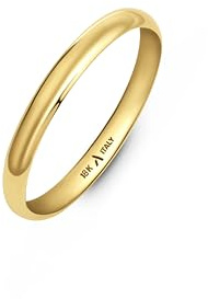 Amberta Alianza de Boda en Oro de 18 Quilates para Mujer | Anillo en Oro Amarillo o Blanco Pulido