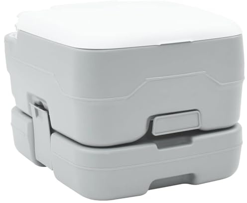 Kaloriko Inodoro de camping gris blanco portátil 41,5 x 36,5 x 30 cm polietileno al aire libre viajes festival autocaravana barco inodoro de emergencia inodoro higiene set