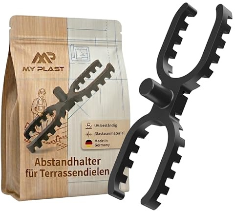 My Plast Terrassen-Abstandhalter - 7 mm Fugenbreite, 500 Stück | Offen geriffelt - hochwertiger Distanzhalter für Terrassendielen