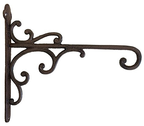 zeitzone Wandhaken für Blumenampel Blumentopf Gusseisen Landhausstil Braun Wandhalterung