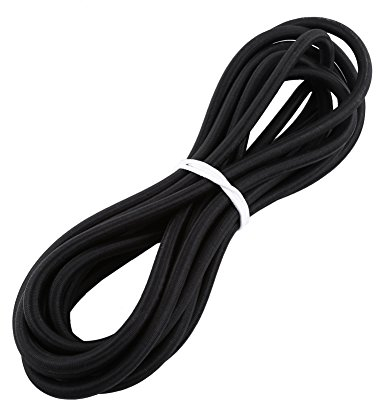Walfront 5mm / 10mm Elastische Stretch Bungee Seil Unten Stretch Seil Shock Cord Krawatte für DIY Handwerk Machen(10mm/5M-Schwarz)