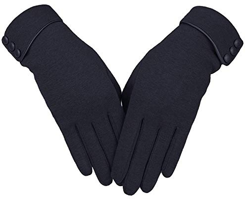 VOGOUL Women Touch Screen Gloves Warm Lined Thick Warmer Winter Gloves Black