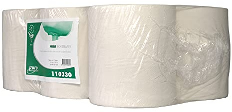 MTS 110330 Midi Recyclingrollen, 1 Lagig, Weiß, 300m x 20cm, 6 Stück