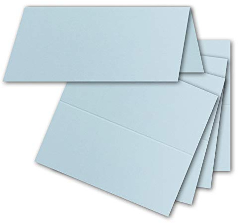 FarbenFroh by GUSTAV NEUSER 25 segnaposto in azzurro (blu) – 4,5 x 10 cm – bianco – doppio biglietto – come segnaposto e segnaposto per matrimoni e feste