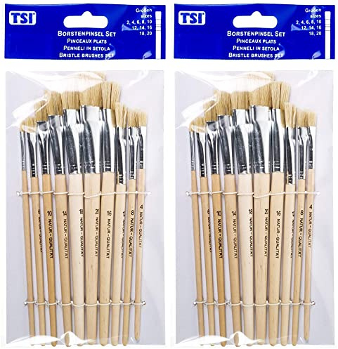 TSI 49032 TSI Borstenpinsel-Set 10 teilig (2 Packungen ? 10 Pinsel)