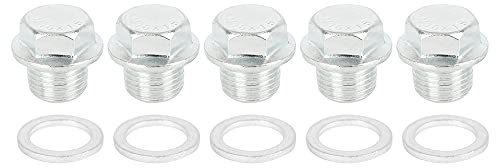 X AUTOHAUX 5 Juegos M16x1.5 Tornillo Magnéctico para Drenaje de Carter de Aceite con Junta para Motor de Coche