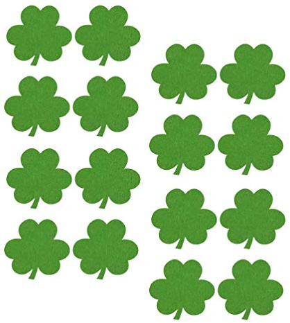 KESYOO Filz Untersetzer Kleeblatt Design Irisch Glücklich Grün Glasuntersetzer Getränkeuntersetzer Wärmeisolierung Tischuntersetzer für St. Patricks Day Küche Zuhause Esszimmer 12 Stück