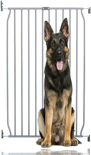 Bettacare Extra Hohes Eco Schraubbefestigung Haustiergitter, Grau, 70cm - 80cm, Extra hohes Gitter mit Einer Höhe von 100cm, Schraubbefestigtes Hundegitter, Sicherheitsgitter