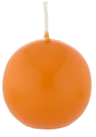 Kugelkerzen Mandarin Orange, Ø 120 mm, 4 Stück, dt. Kerzen in RAL Kerzenqualität, Kein rußen und Tropfen