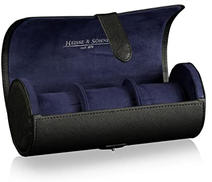 HEISSE & SÖHNE SEIT 1976® Uhrenrolle Rondo 3 - Schwarz/Blau Uhrenrolle für 3