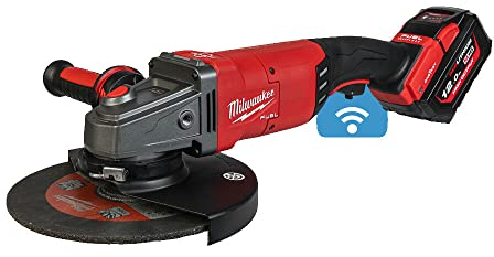 Milwaukee Amoladora angular M18 ONEFLAG230XPDB con RAPIDSTOP y ONEKEY (con 1 batería de 12 Ah y cargador en maletín)