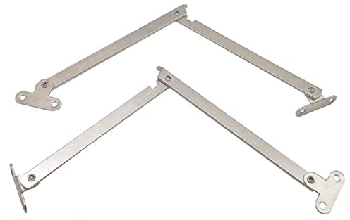 ENLACE 2 Stück Klappenhalter Klappenscharnier, Ganzmetall Klappscharnier 180° Klappenhalter Klappenbeschlag Deckel Scharnier für Möbel Tür Deckelstütze, Scharnier Schranktür